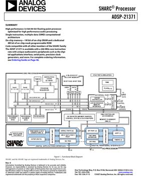 ADSP-21371. High-Performance 32-bit Floating-Point SHARC Processor for Automotive Audio