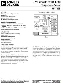 ADT7408. ± 2°C Accurate, 12-Bit Digital Temperature Sensor