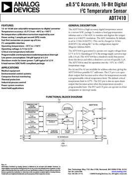 ADT7410. ±0.5°C Accurate, 16-Bit Digital I2c Temperature Sensor