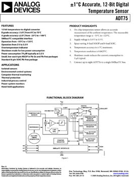 ADT75. ±2°C Accurate, 12-Bit Digital Temperature Sensor