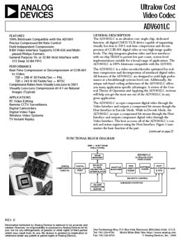 ADV601LC. Ultra Low Cost Video Codec