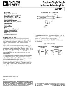 AMP04. Precision Single Supply Instrumentation Amplifier