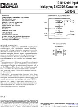 DAC8043. 12-Bit Serial Input Multiplying CMOS D/A Converter