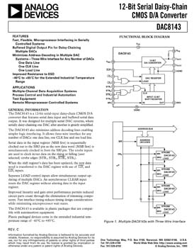 DAC8143. 12-Bit Current-Out, Daisy-Chained DAC