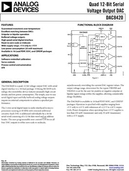 DAC8420. Quad 12-Bit Serial Voltage Output DAC
