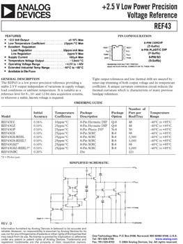 REF43. +2.5V Low Power Precision Voltage Reference