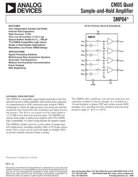 SMP04. CMOS Quad Sample-and-Hold Amplifier