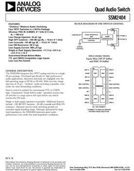 SSM2404. Quad Audio Switch
