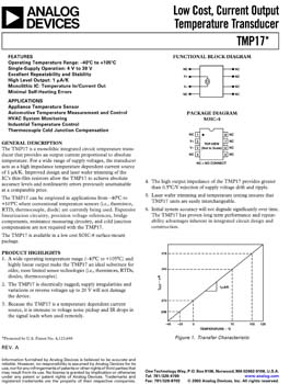 TMP17. Low Cost, Current Output Temperature Transducer